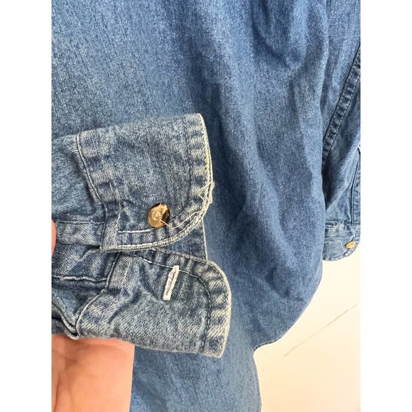 Savil Rowe Denim Button Down Longsleeve Shirt - Picture 15 of 16